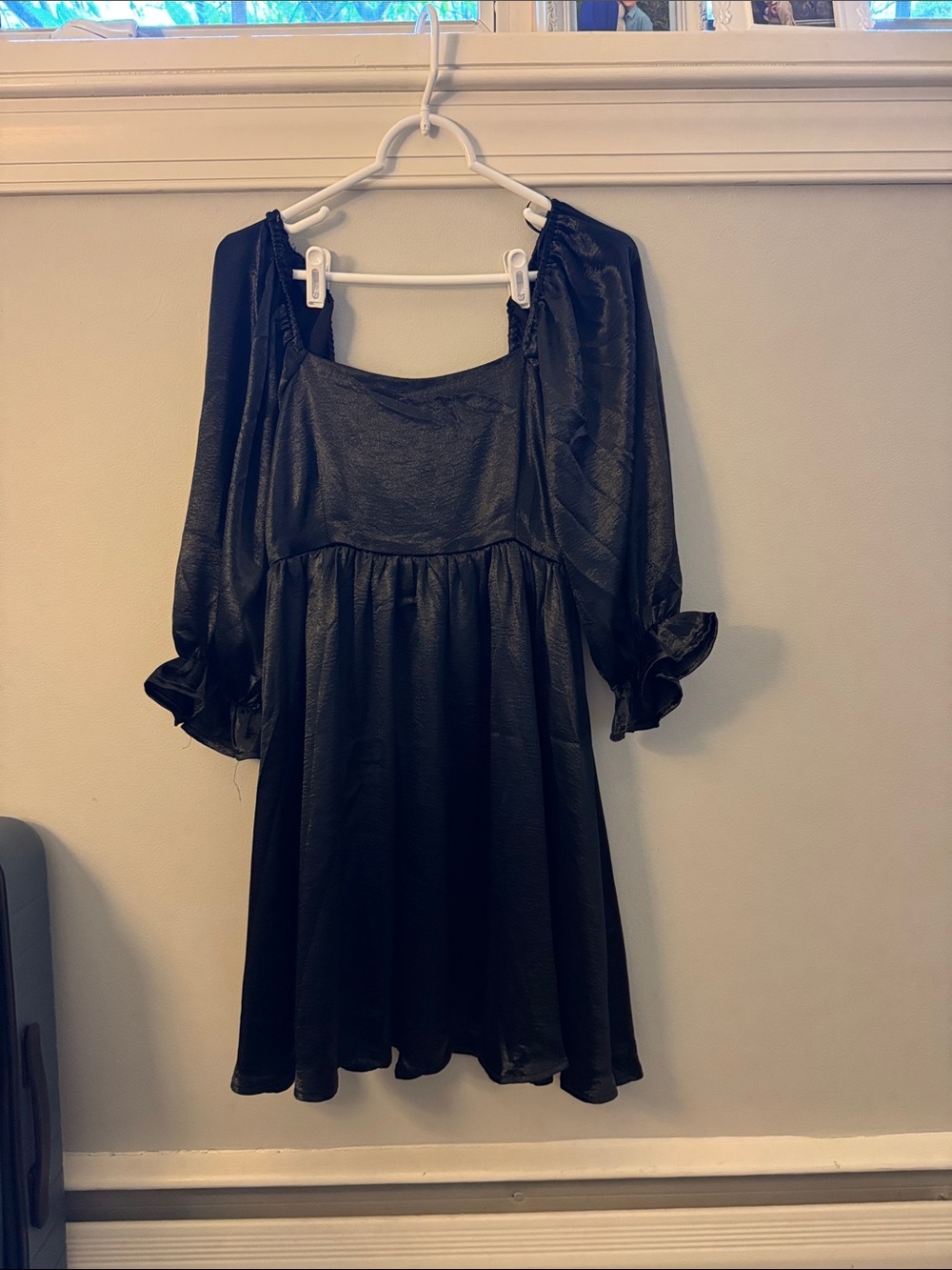 entro Black Satin Mini Dress